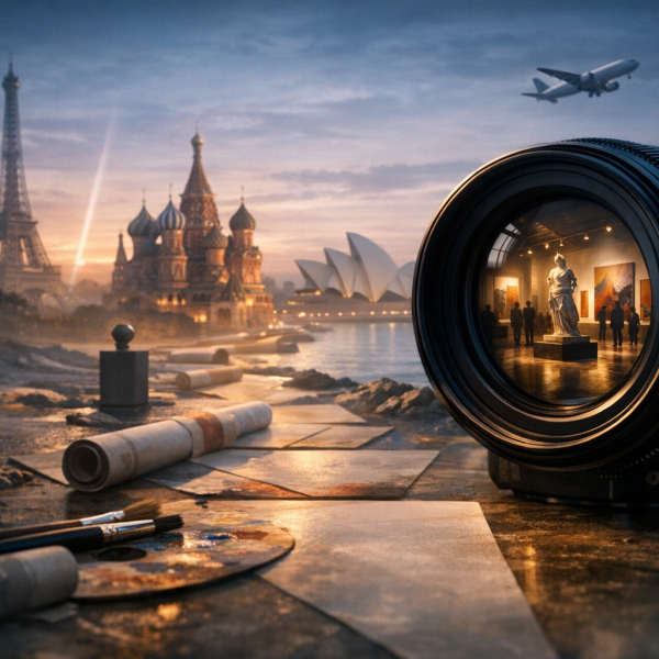 Chasing global art events through a custom camera lens profile